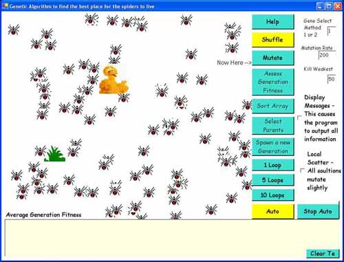 Genetic Algorithm - Spiders by Nick Hardman