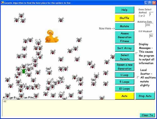 Genetic Algorithm - Spiders by Nick Hardman