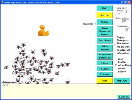 Genetic Algorithm - Spiders by Nick Hardman