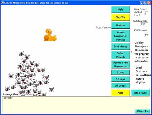 Genetic Algorithm - Spiders by Nick Hardman