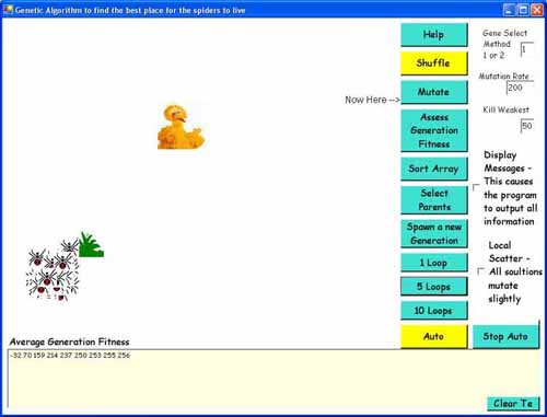 Genetic Algorithm - Spiders by Nick Hardman