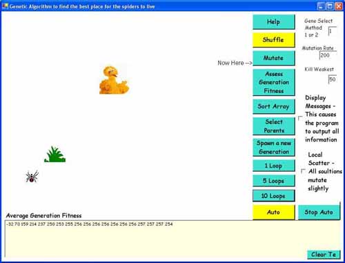 Genetic Algorithm - Spiders by Nick Hardman